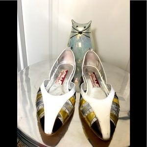 🤩 8 Gold Silver 7.5 Leather Glacee Metalic Vintage